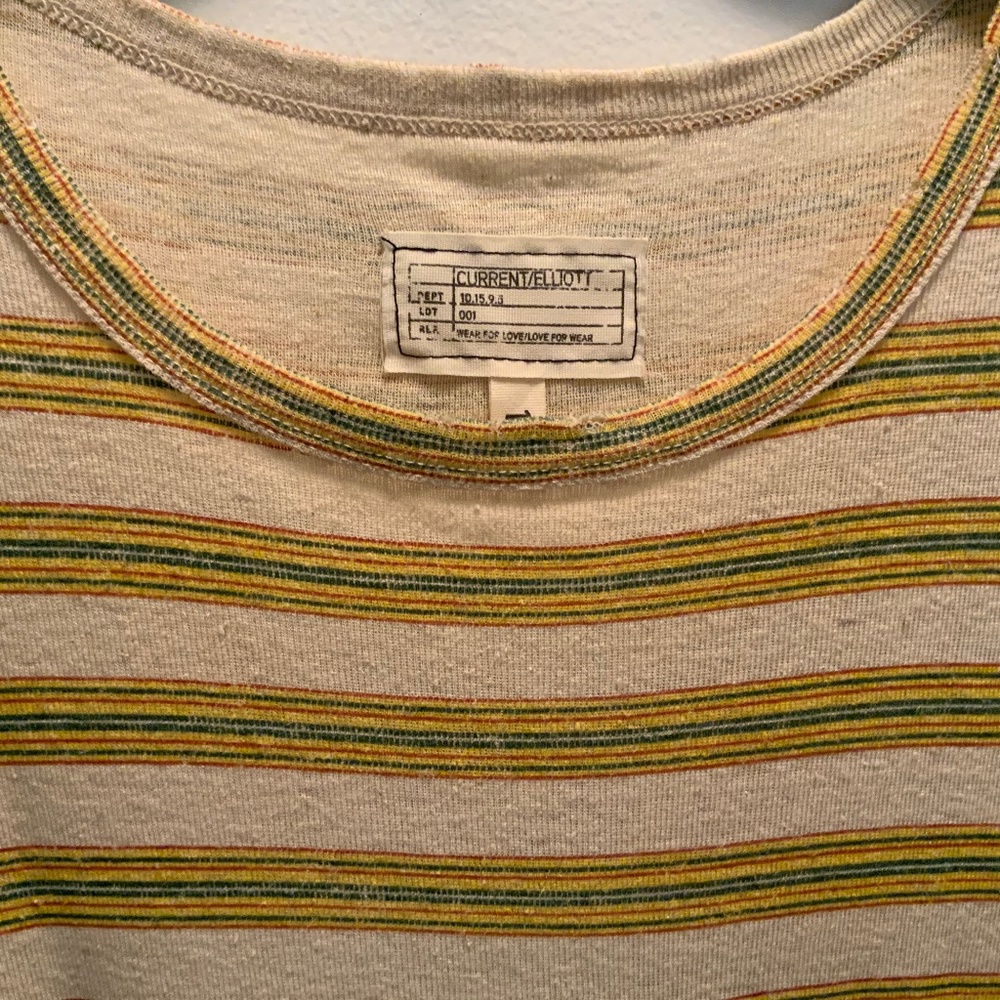 Current/Elliott Long Pocket Tee Wayfarer Stripe T-Shirt Top - Picture 5 of 5